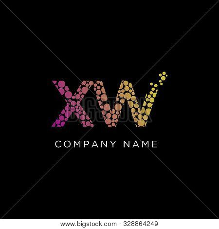Xw Letter Logo Designs, Initial Logo Name, Circle With Gradient Color, Futuristic Logo