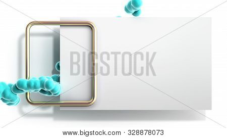 Abstract Light Color Frame As Background With Soft Fluide Balls 3d Render Image