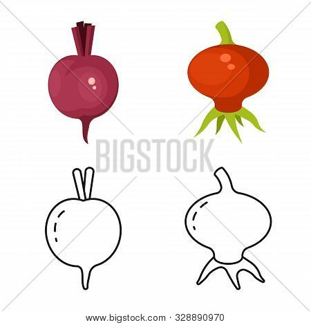 Isolated Object Of Fresh And Red Sign. Collection Of Fresh And Organic Vector Icon For Stock.