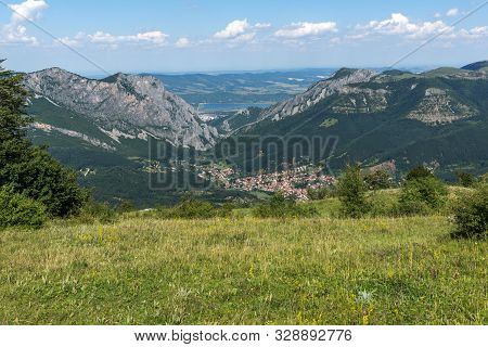 Landscape Of Vratsata Pass,  Town Of Vratsa And Village Of Zgorigrad At Balkan Mountains, Bulgaria