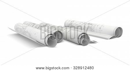 Architectural   Technica Project. Background Drawing. Vector Illustration.