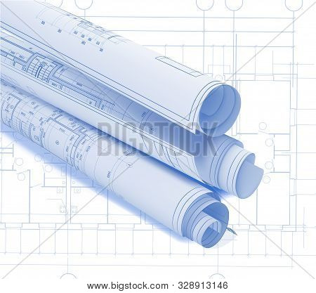 Architectural   Technica Project. Background Drawing. Vector Illustration.