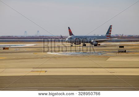Feb 14, 2019 Jfk New York, Usa: Delta Airlines Jet Planes, Airport Terminal Gates Servicing F. Kenne
