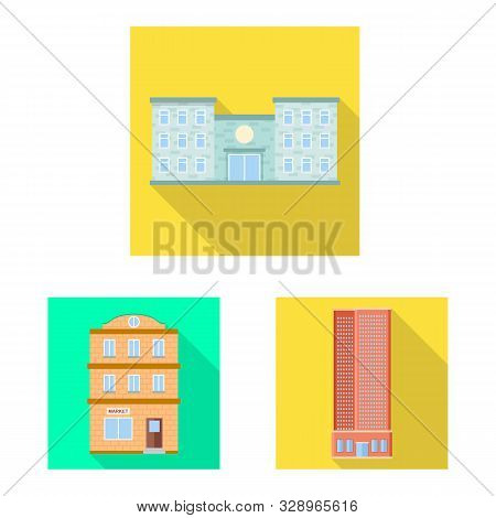 Isolated Object Of Municipal And Center Symbol. Collection Of Municipal And Estate Stock Vector Illu
