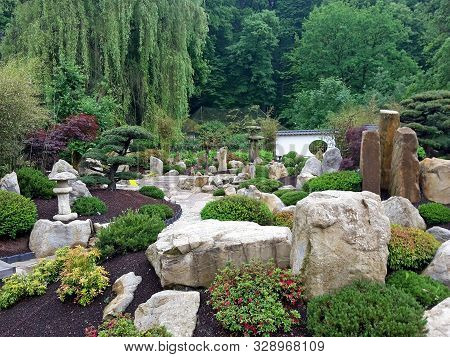 Japanese Garden Mu-shin At Zoo Lesna Area, Zlin, Czech Republic, Image
