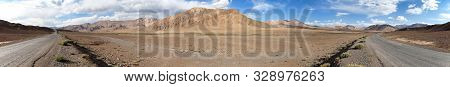 Pamir Highway Or Pamirskij Trakt. Landscape Around Pamir Highway M41 International Road, Mountains I