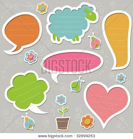 Collezione di cornici di testo carino