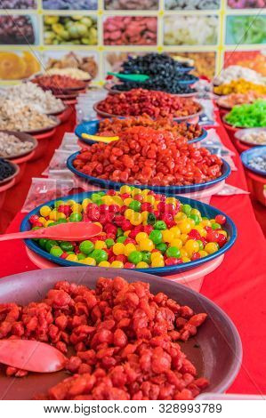 Cameron Highlands Malaysia. March 10 2019. A View Of A Local Sweet Market Stall At The Kea Farm Mark