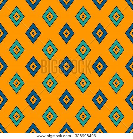Seamless Pattern With Geometric Figures. Repeated Diamond Ornamental Abstract Background. Rhombuses 