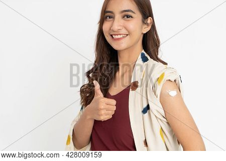 Asian Patient Getting Vaccinated Against Coronavirus By Doctor