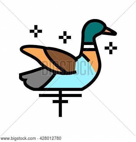 Stuffed Decoy For Duck Color Icon Vector. Stuffed Decoy For Duck Sign. Isolated Symbol Illustration