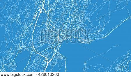 Urban Vector City Map Of Lugano, Switzerland, Europe
