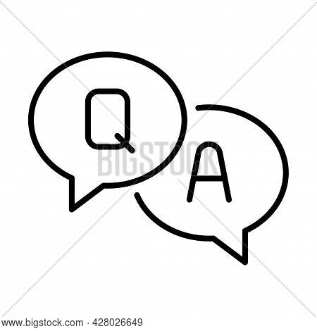 Linear Simple Question Answer Icon Vector Illustration. Monochrome Assistance Chat Help Information