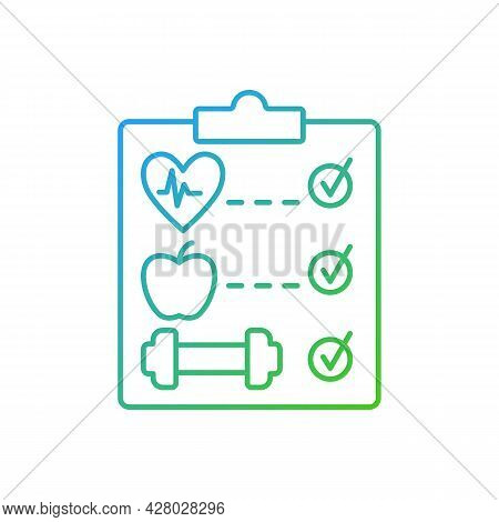 Wellness Program Gradient Linear Vector Icon. Online Fitness Therapy. Health Increasement. Smoking C