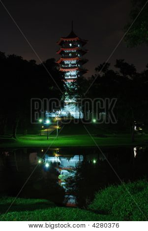 Chinese Garden At Night