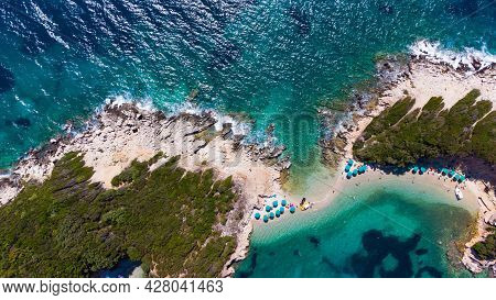 Aerial View From A Drone To Ksamil, Albania