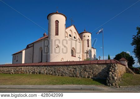 Old Ancient Catholic Church Of St. John The Baptist In Kamai, Postavy District, Vitebsk Region, Bela