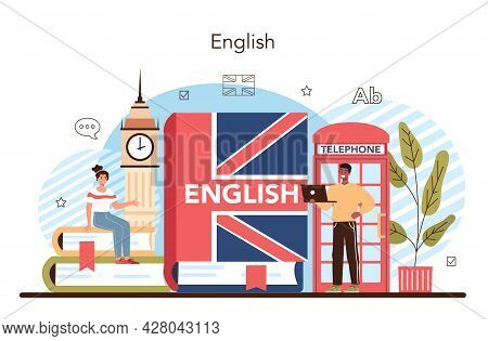 English Class Concept. Study Foreign Languages In School Or University