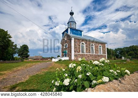 Old Ancient Orthodox Church Of The Intercession Of The Blessed Virgin Mary, Benitsa, Belarus.