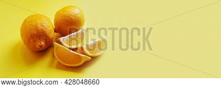 Citric Acid On A Yellow Background. Selective Focus.
