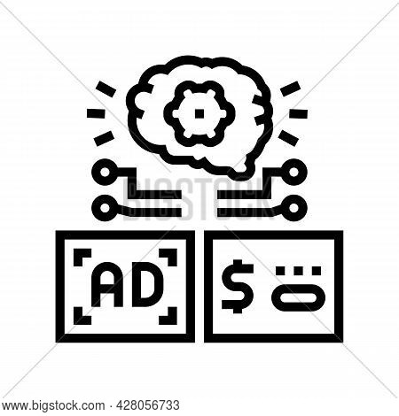 Programmatic Advertising Line Icon Vector. Programmatic Advertising Sign. Isolated Contour Symbol Bl