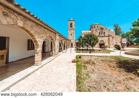 Courtyard Of Saint Barnabas Monastery. Famagusta District, Cyprus
