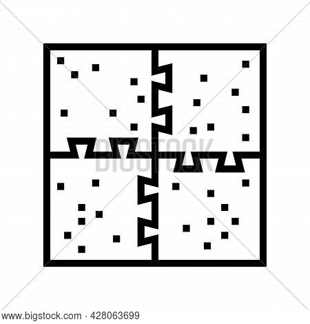 Puzzle Jigsaw Kindergarten Line Icon Vector. Puzzle Jigsaw Kindergarten Sign. Isolated Contour Symbo