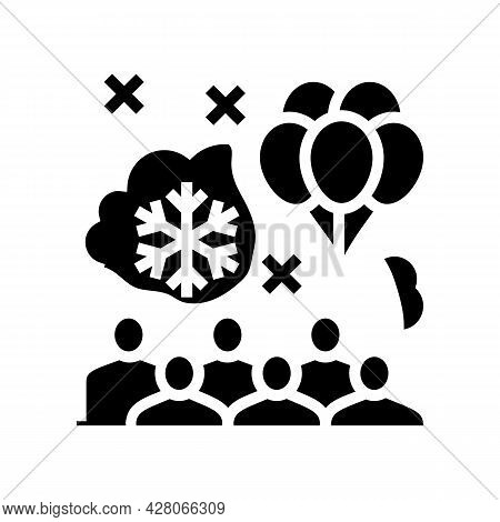 Winter Kids Party Glyph Icon Vector. Winter Kids Party Sign. Isolated Contour Symbol Black Illustrat