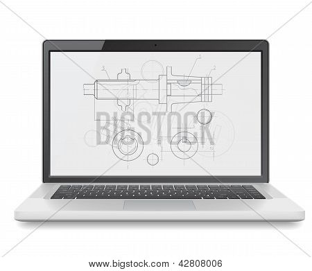 Laptop com Blueprint