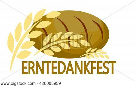 Erntedankfest Harvest Festival In Germany, Vector Art Illustration.