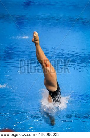 Kyiv, Ukraine - August 5, 2019: Tina Punzel Of Germany Performs During Team Event Final Of The 2019 