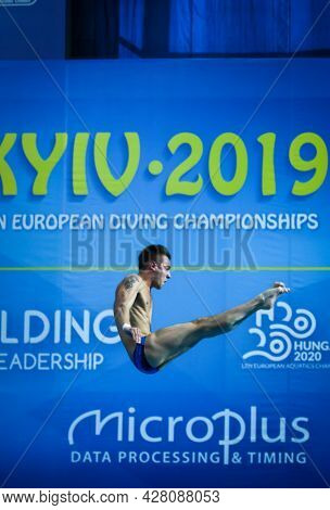 Kyiv, Ukraine - August 5, 2019: Victor Minibaev Of Russia Performs During Team Event Final Of The 20