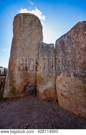 Dolmen Of Lacara, Funeral Chamber. Ancient Megalithic Building Near La Nava De Santiago, Extremadura