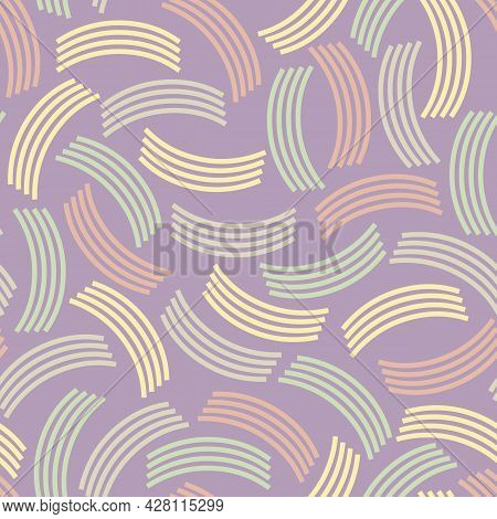 Pretty Pastel Arcs Geometric Seamless Repeat Pattern
