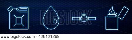 Set Line Industry Pipes And Valve, Canister For Gasoline, Oil Drop, Lighter And Oil Pump Or Pump Jac