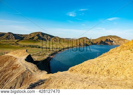 Crimea Peninsula. Koktebel. Cape Hameleon. Coastline Of The Black Sea Summer
