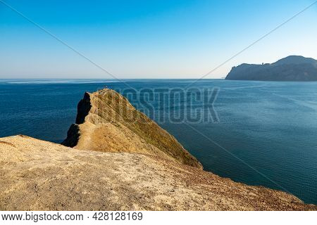 Crimea Peninsula. Koktebel. Cape Hameleon. Coastline Of The Black Sea Summer