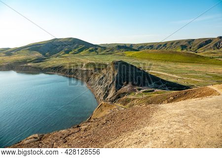 Crimea Peninsula. Koktebel. Cape Hameleon. Coastline Of The Black Sea Summer