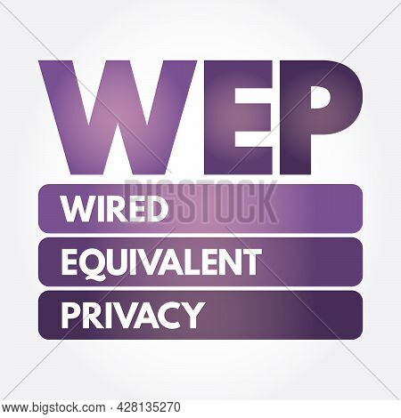 Wep - Wired Equivalent Privacy Acronym, Technology Concept Background