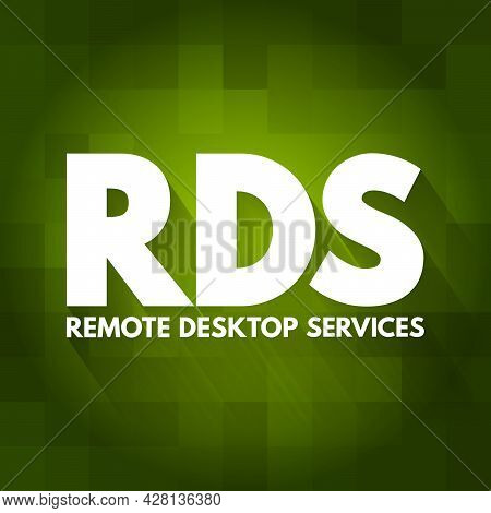 Rds - Remote Desktop Services Acronym, Technology Concept Background