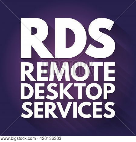 Rds - Remote Desktop Services Acronym, Technology Concept Background