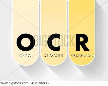 Ocr - Optical Character Recognition Acronym, Technology Concept Background