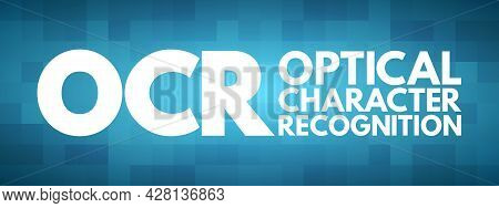 Ocr - Optical Character Recognition Acronym, Technology Concept Background