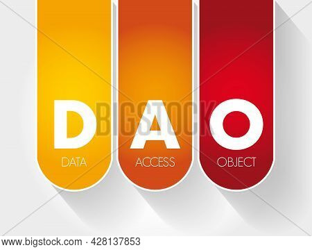 Dao - Data Access Object Acronym, Technology Concept Background