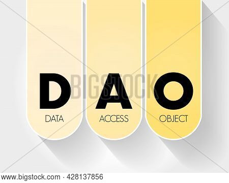 Dao - Data Access Object Acronym, Technology Concept Background
