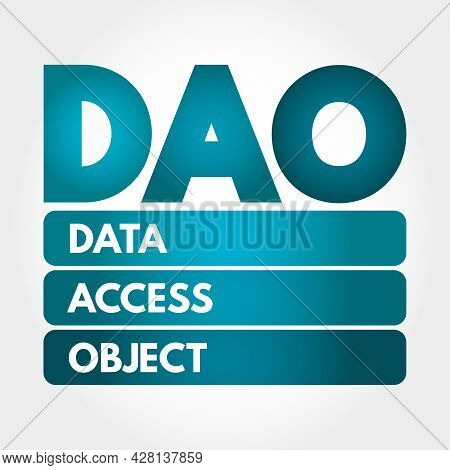 Dao - Data Access Object Acronym, Technology Concept Background
