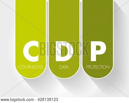 Cdp - Continuous Data Protection Acronym, Technology Concept Background