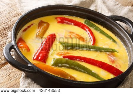 Spicy Ema Datshi The National Dish Of Bhutan Is An Easy To Make Hearty Soup With Chilli Peppers And 