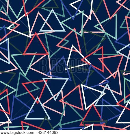 Seamless Pattern On Colorful Backdrop. Fabric Design Element.