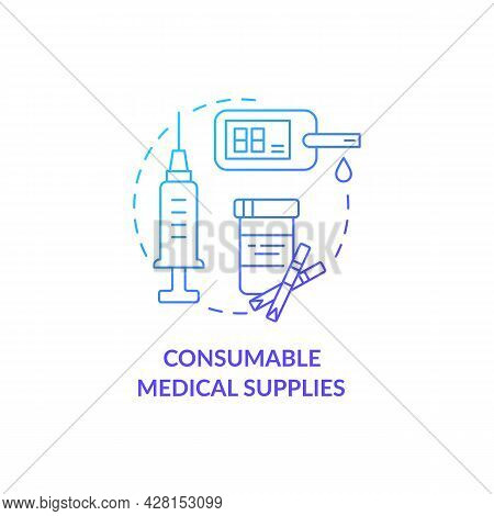 Consumable Medical Supplies Concept Icon. Humanitarian Aid Pharmacetical Items Donation Abstract Ide